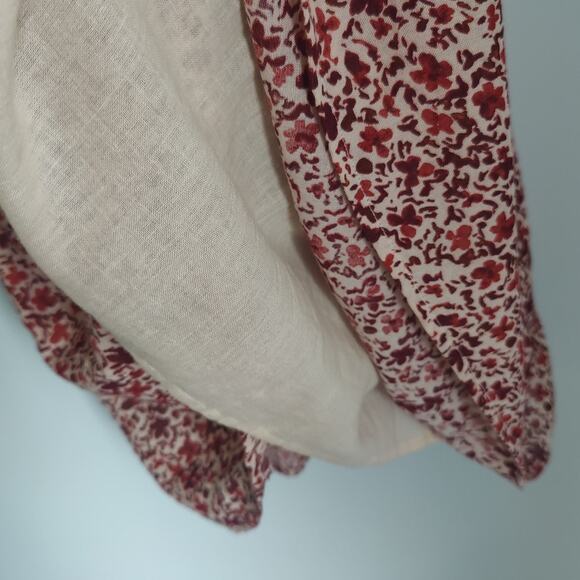 Sundry Evereve Womens Sz 1 (S) Ditsy Floral Smocked Long Sleeve Dress Dahlia Red - Picture 8 of 9